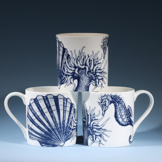 Bone China Seahorse Mug