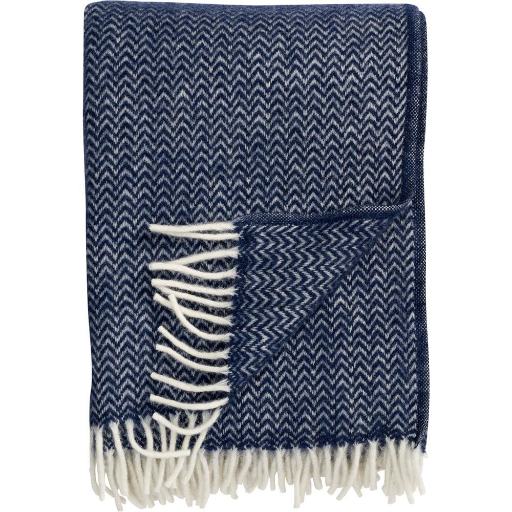 Chevron Denim  Lambs Wool Throw