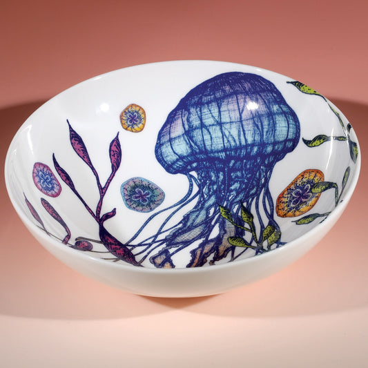 Bone China Reef Pasta Bowl Jellyfish