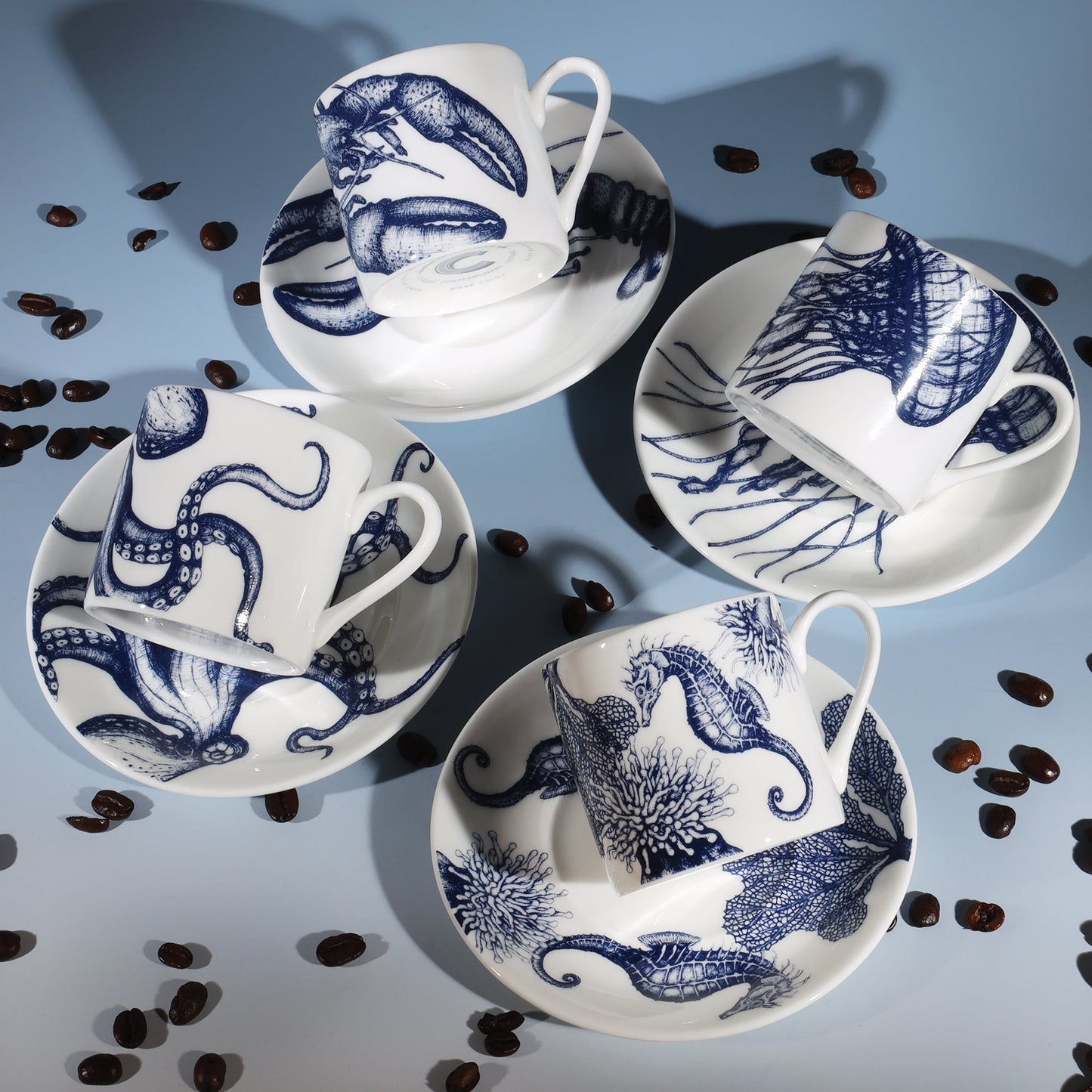 Bone China Jellyfish Espresso Cup & Saucer