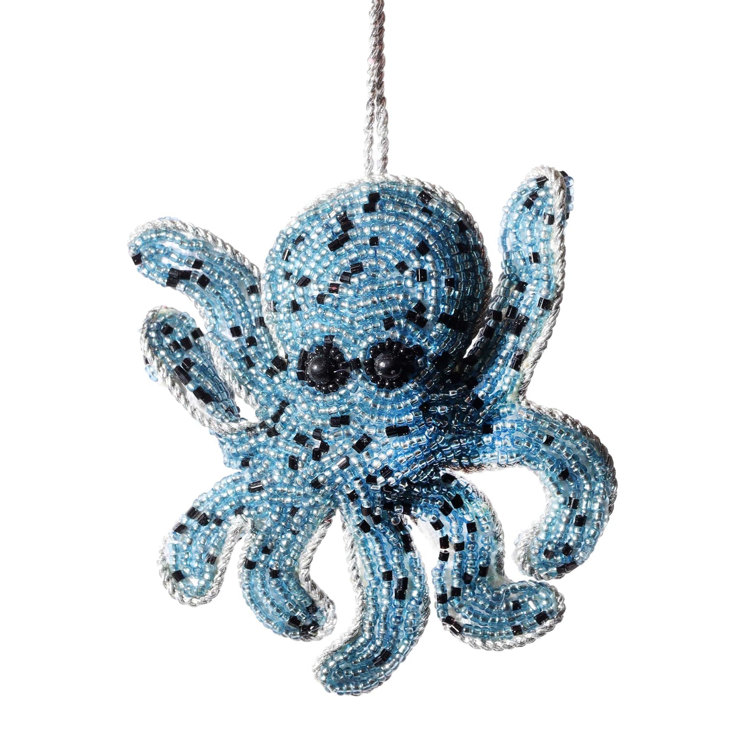 Beaded Blue Octopus Hanging Decoration