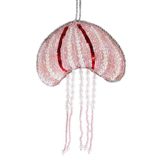 Beaded Pink Jellyfish Hanging Decoration