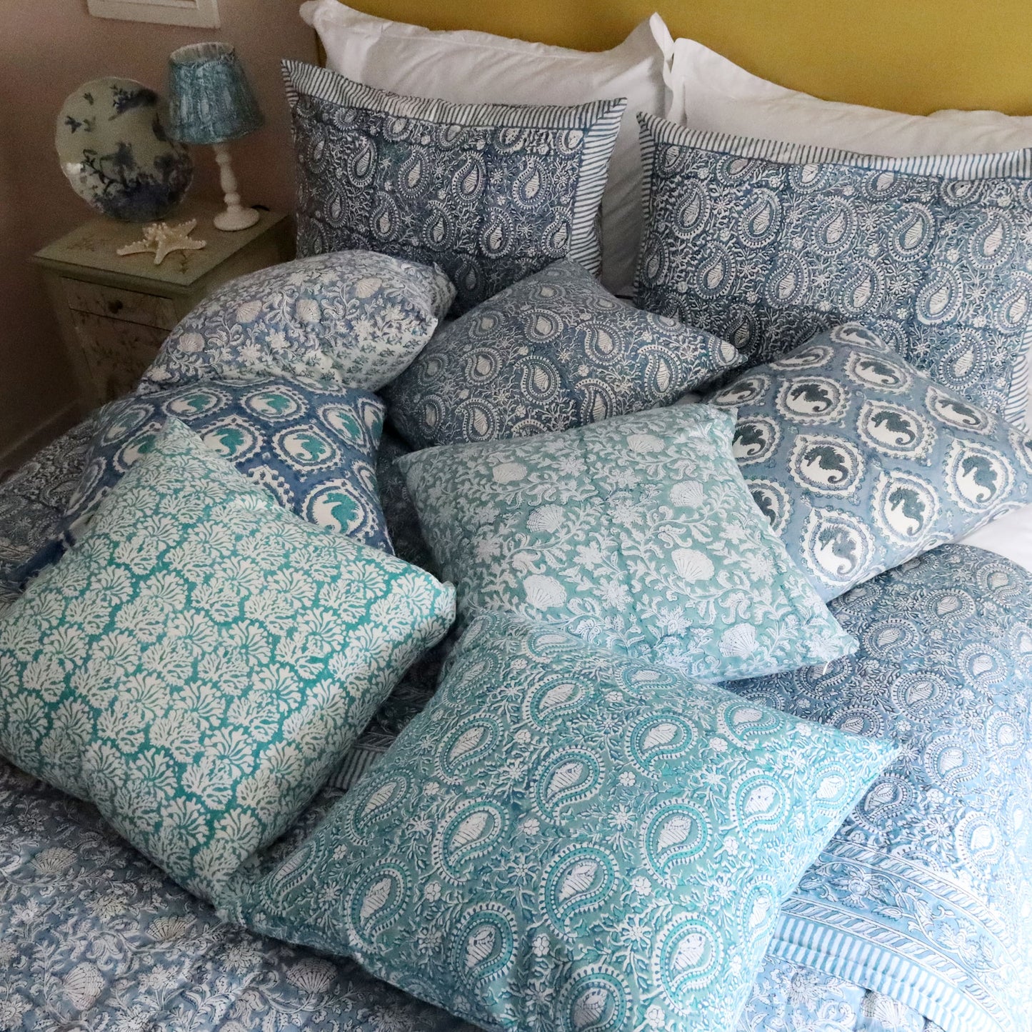 Coastal Blue Coraline Cushion Cover