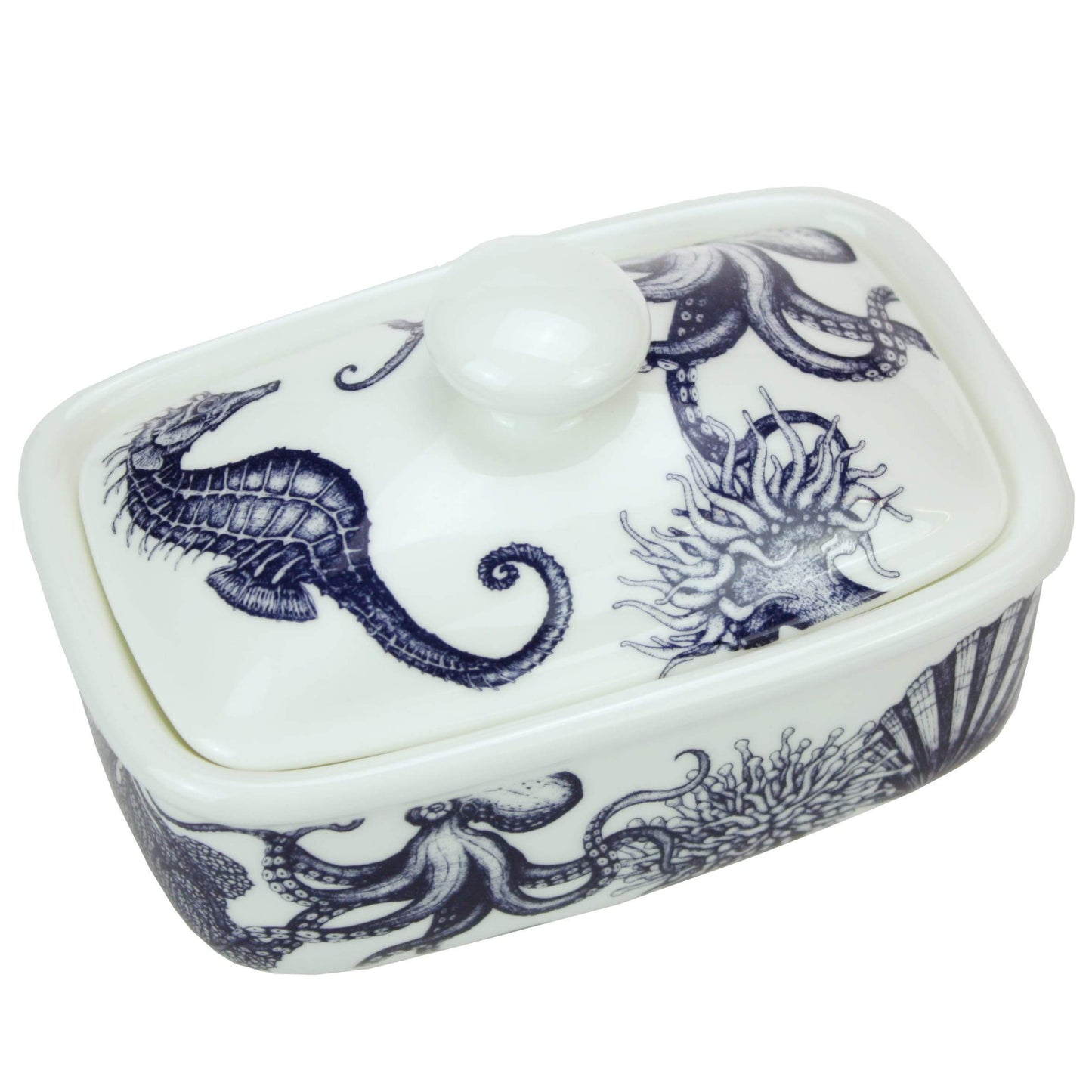 Bone China Sea Creatures Butter Dish