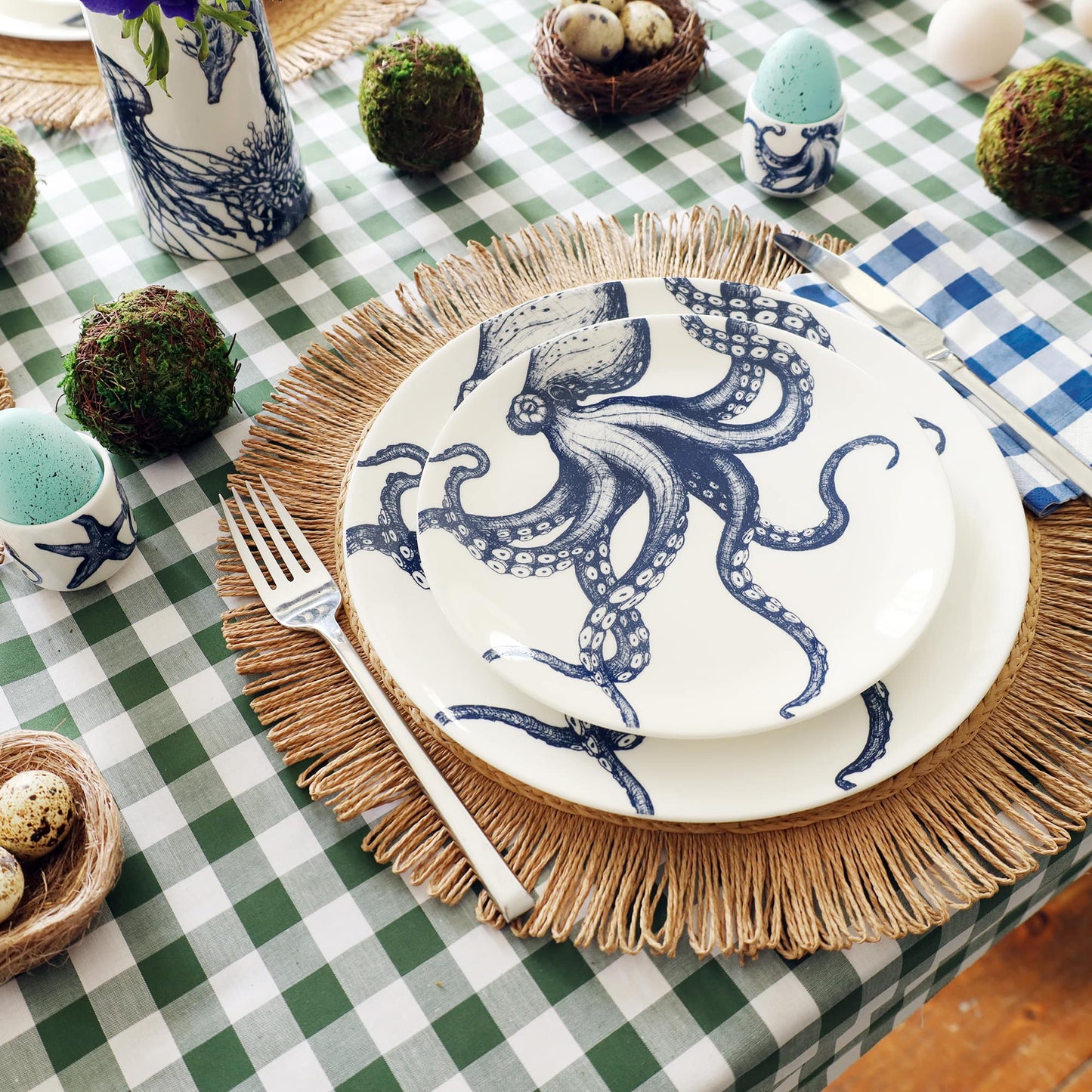 Bone China Octopus Dinner Plate