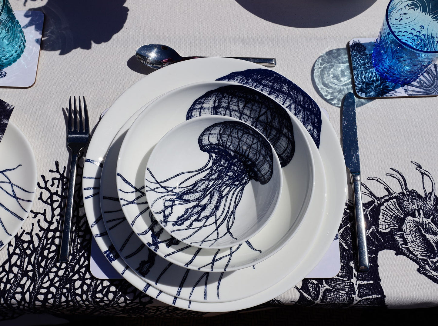 Bone China Jellyfish Dinner Plate