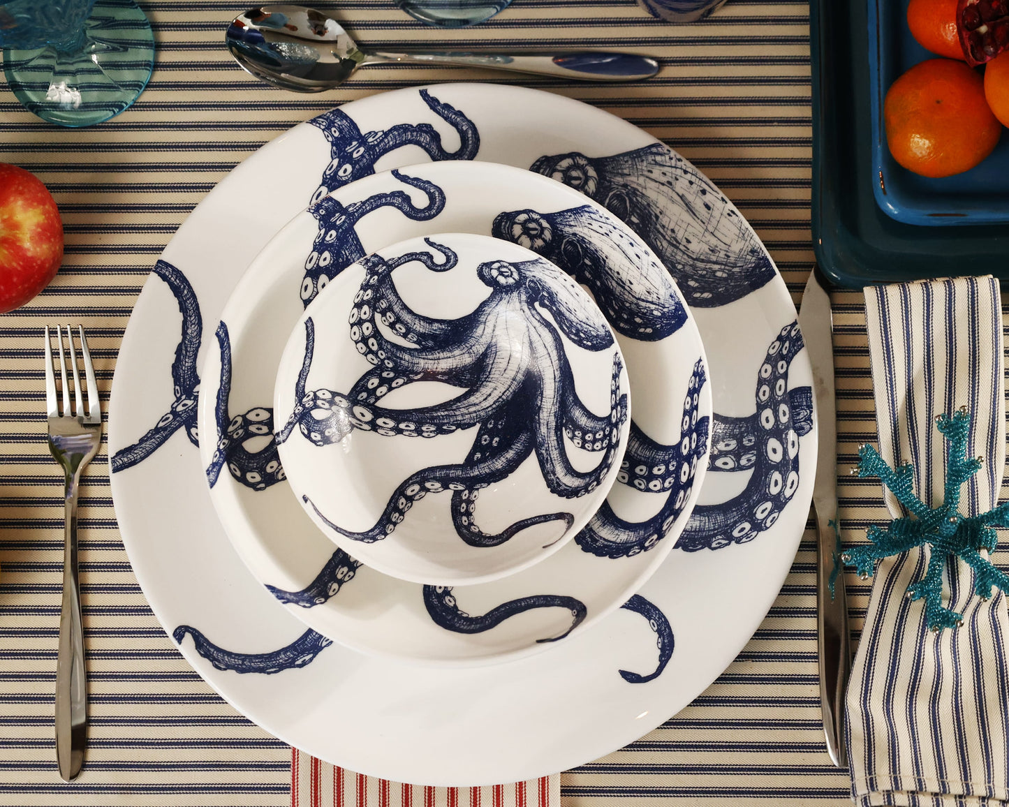 Bone China Octopus Bowl