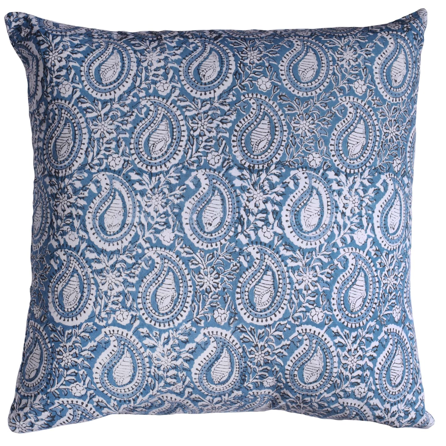 Azure Paisley Shell Cushion Cover