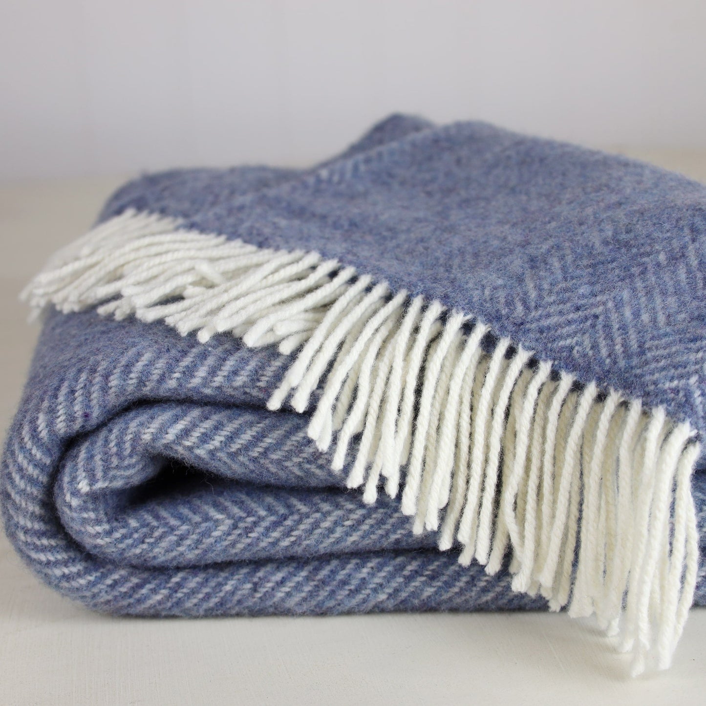 Denim Cashmere Herringbone Throw