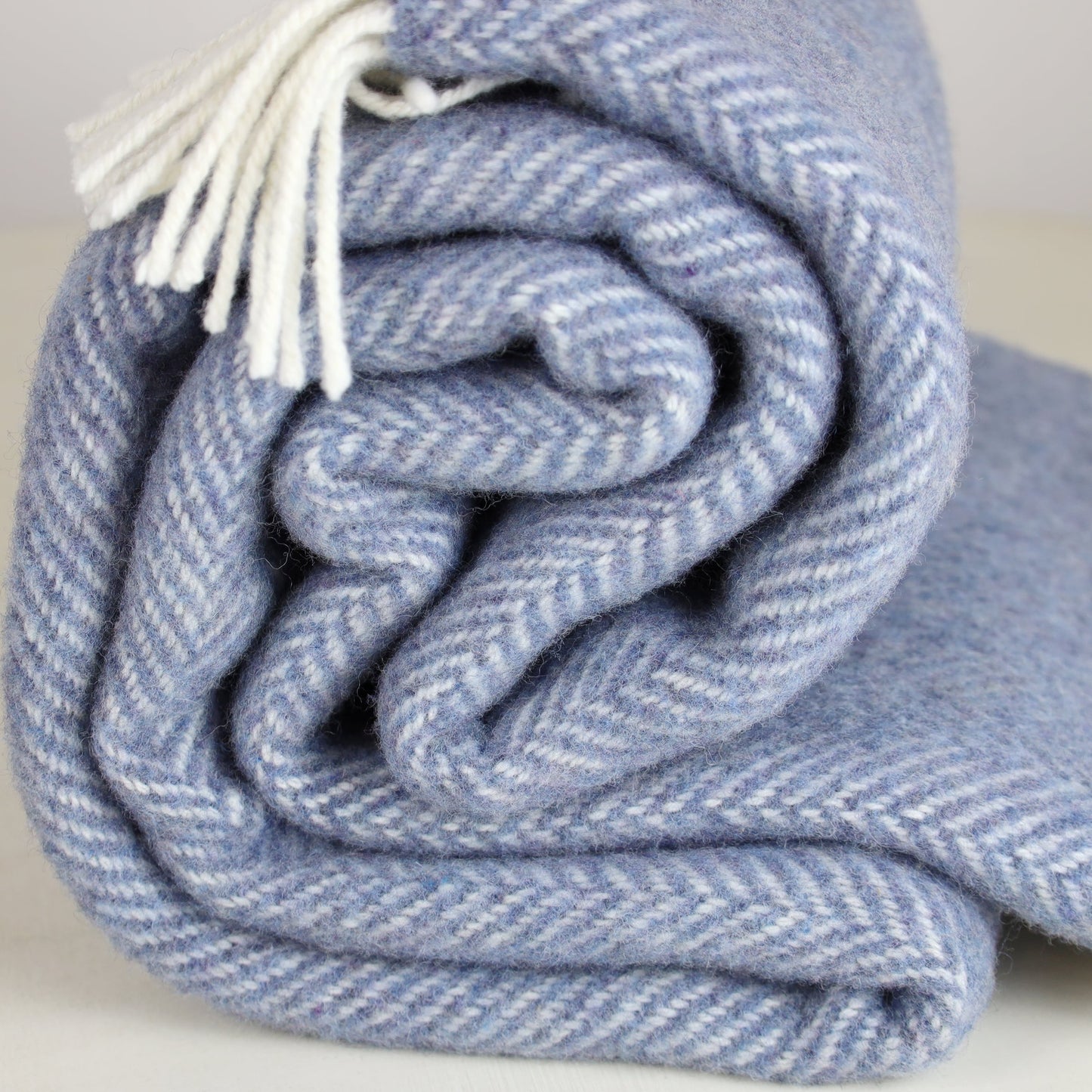 Denim Cashmere Herringbone Throw