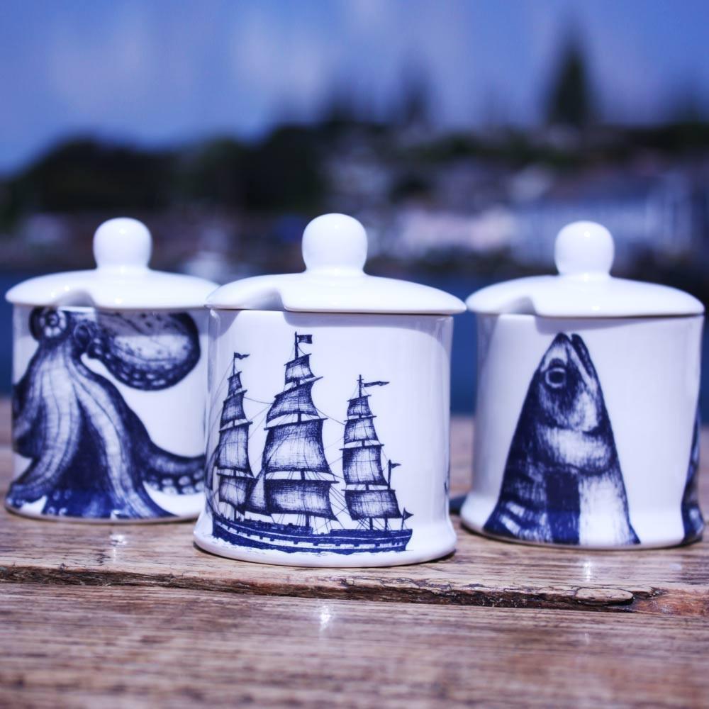 Bone China Octopus Jam Pot