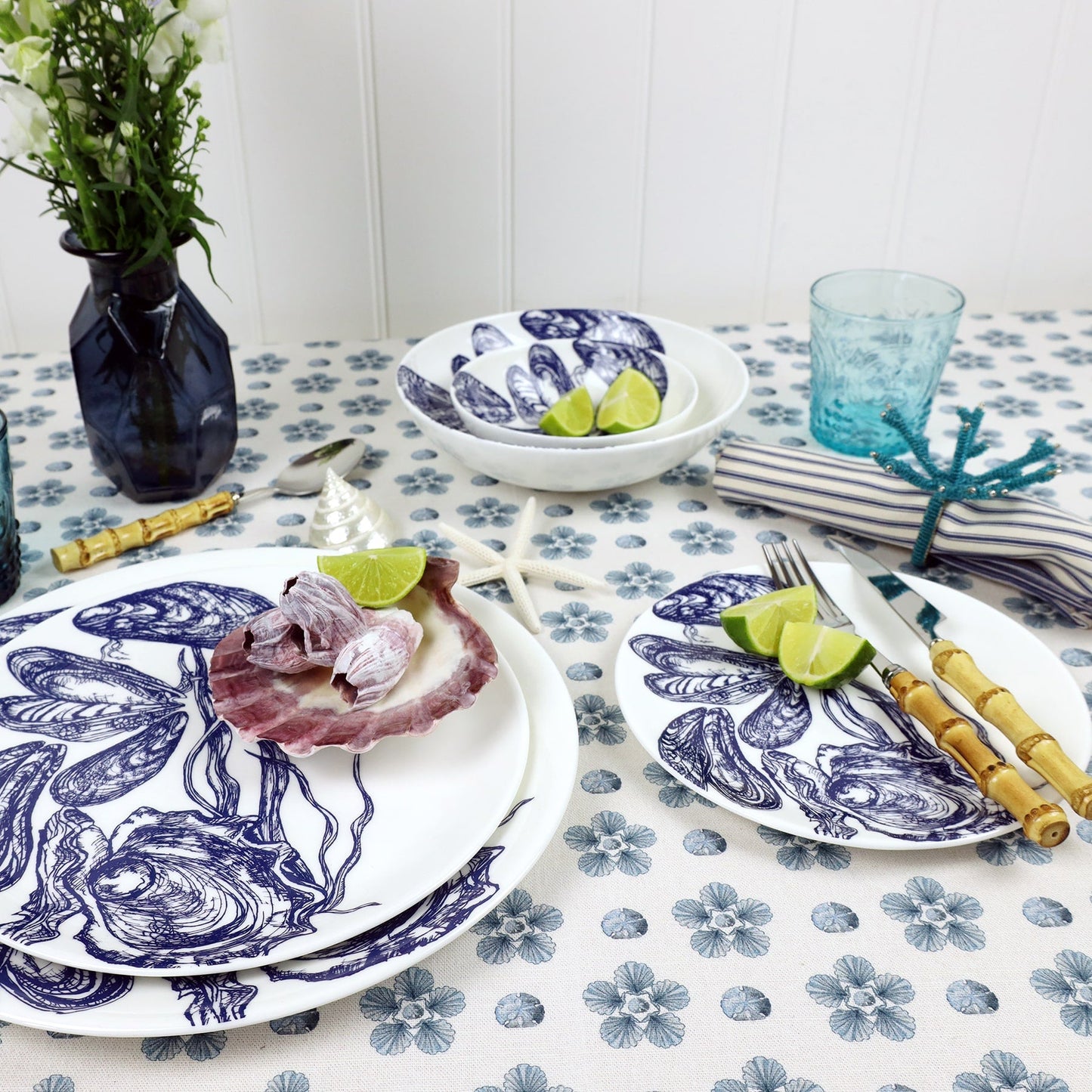 Bone China Mussel & Oyster Dinner Plate