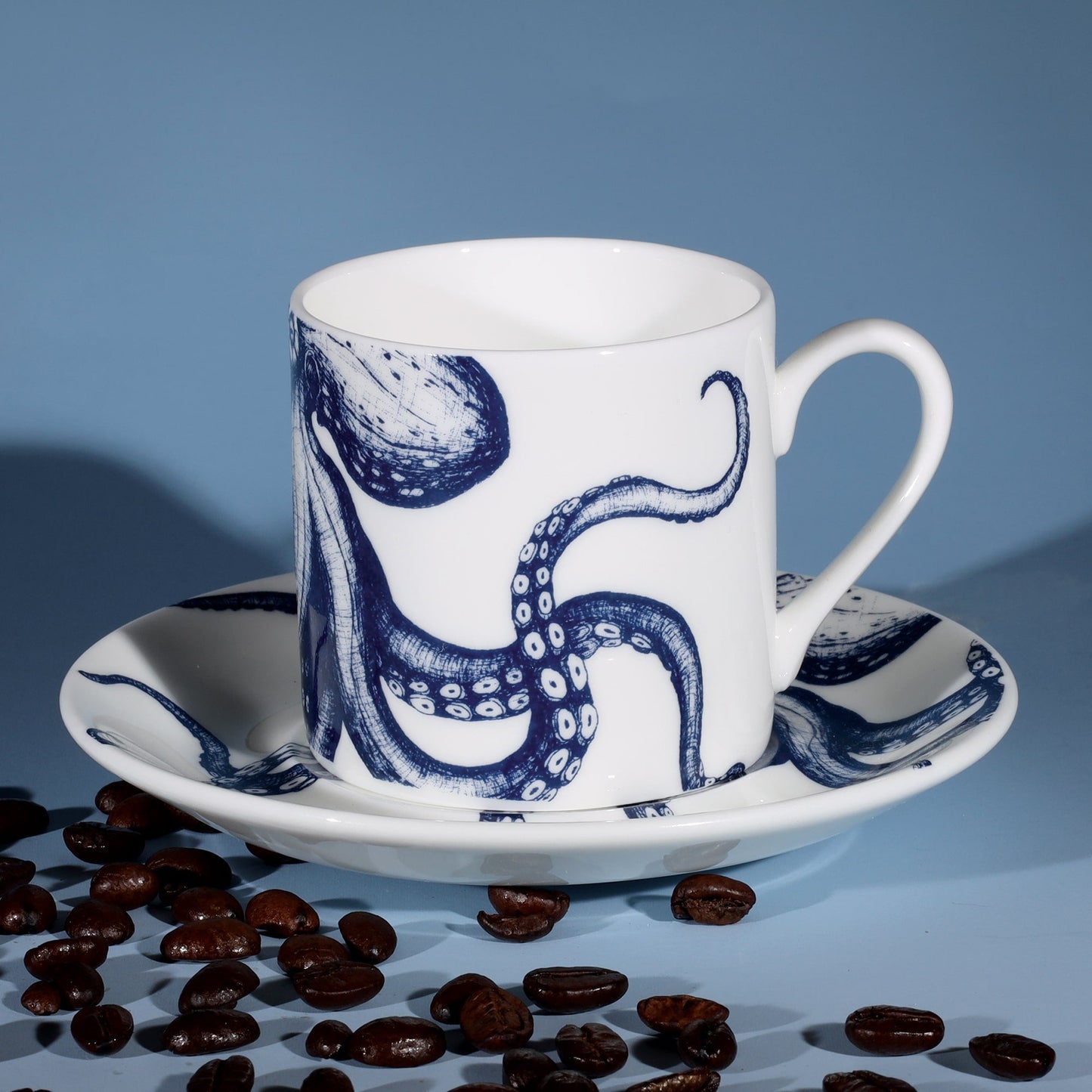 Bone China Octopus Espresso Cup & Saucer