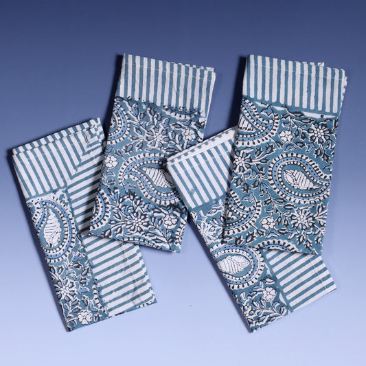 Azure Paisley Shell Napkins